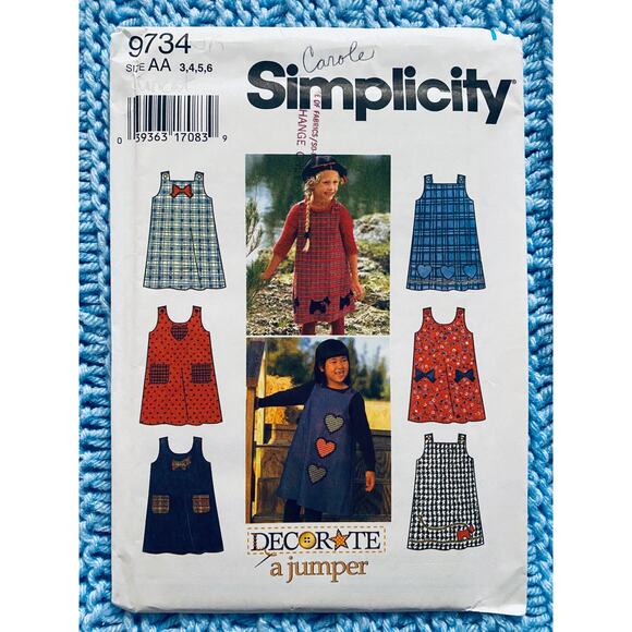 Simplicity sewing pattern  9734 girls decorate a jumper - Picture 1 of 5